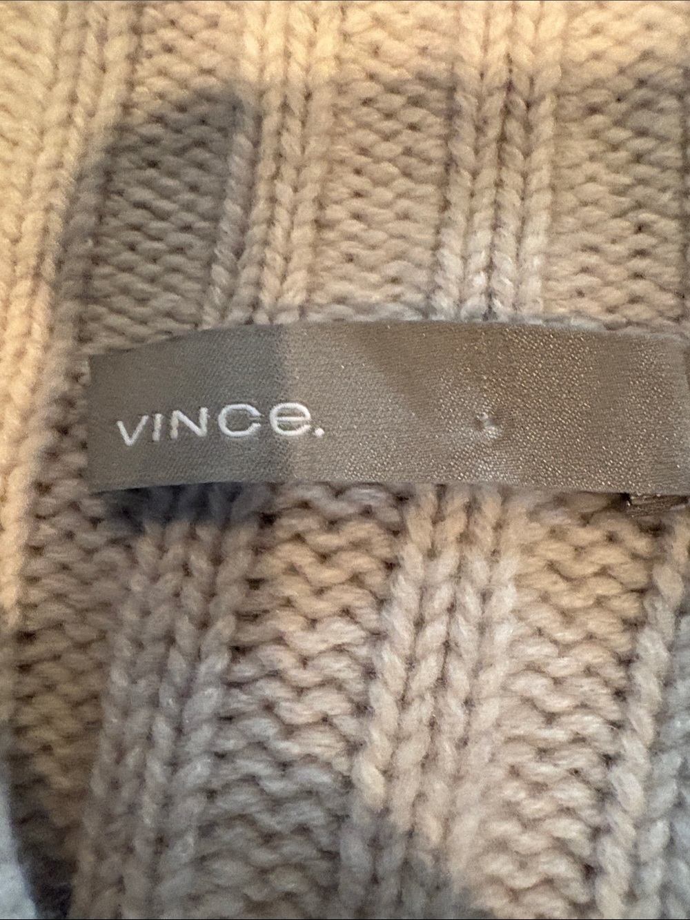Vince Light Gray Ribbed Crewneck Sweater - Picture 2 of 4